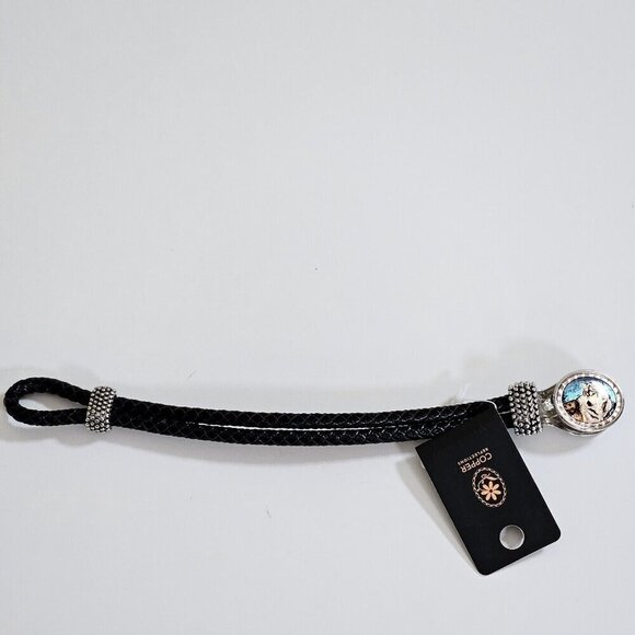 Copper Reflections Timber Wolf Bracelet Copper Metal Leather Native Art Unique - Picture 2 of 13